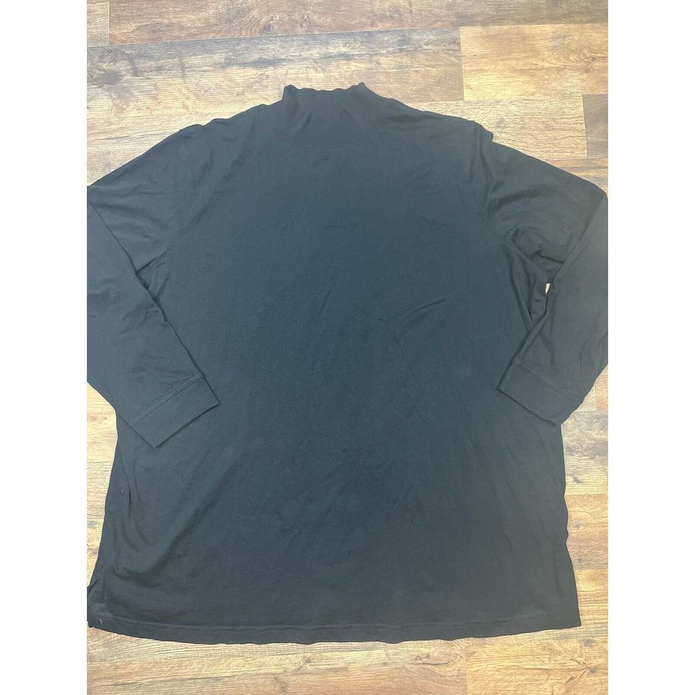 Woman Within‎ Shirt Women Plus 2X Black Turtleneck Long Sleeve
